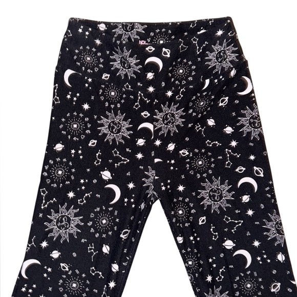 Cosmic Sun, Stars & Moon Flare Pants Stretch- No Boundaries - Picture 2 of 3